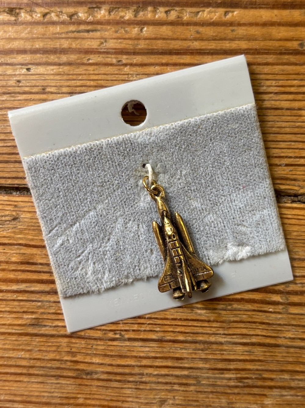 Unisex Gold-Tone Kennedy Space Center Shuttle Charm Pendant